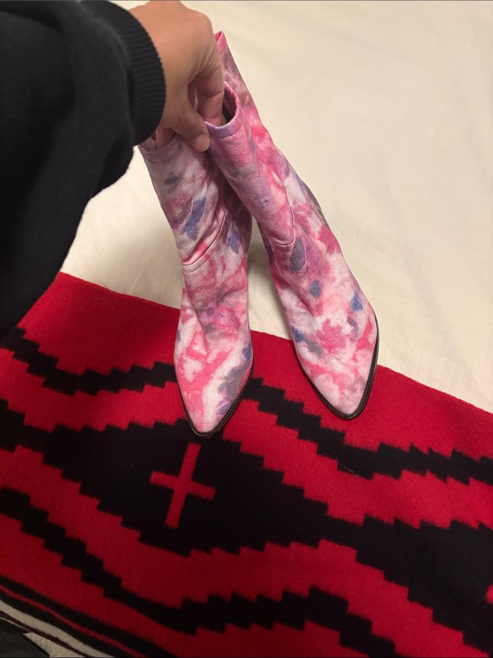 Isabel Marant Pink Tie-Dye Pointed Sock Boots